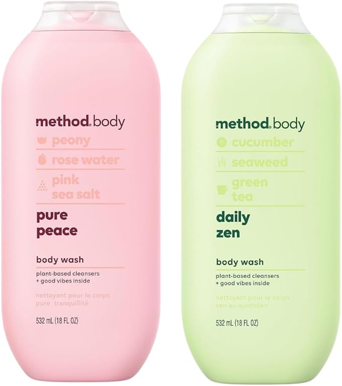Method Body Body Wash - Deep Detox & Pure Peace - Set of 2 (Each 18 fl oz 532 ml) - Image 2